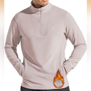 Men's winter fleece pullover with quarter zip